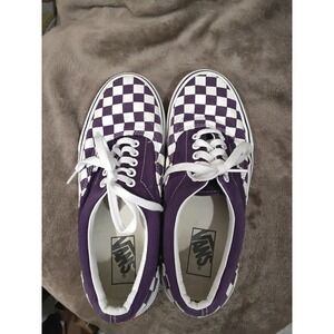 Vans Classic Checkerboard Low Top Sneakers Purple White – Men's 7 /‎ Women's 8.5
